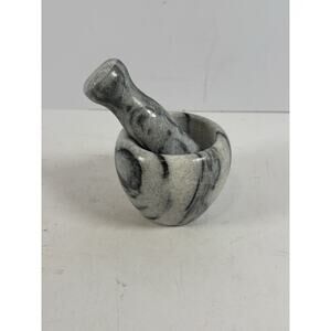 Marble Mortar & Pestle Stone Grinder Bowl Set Kitchen Spice Herb Crusher